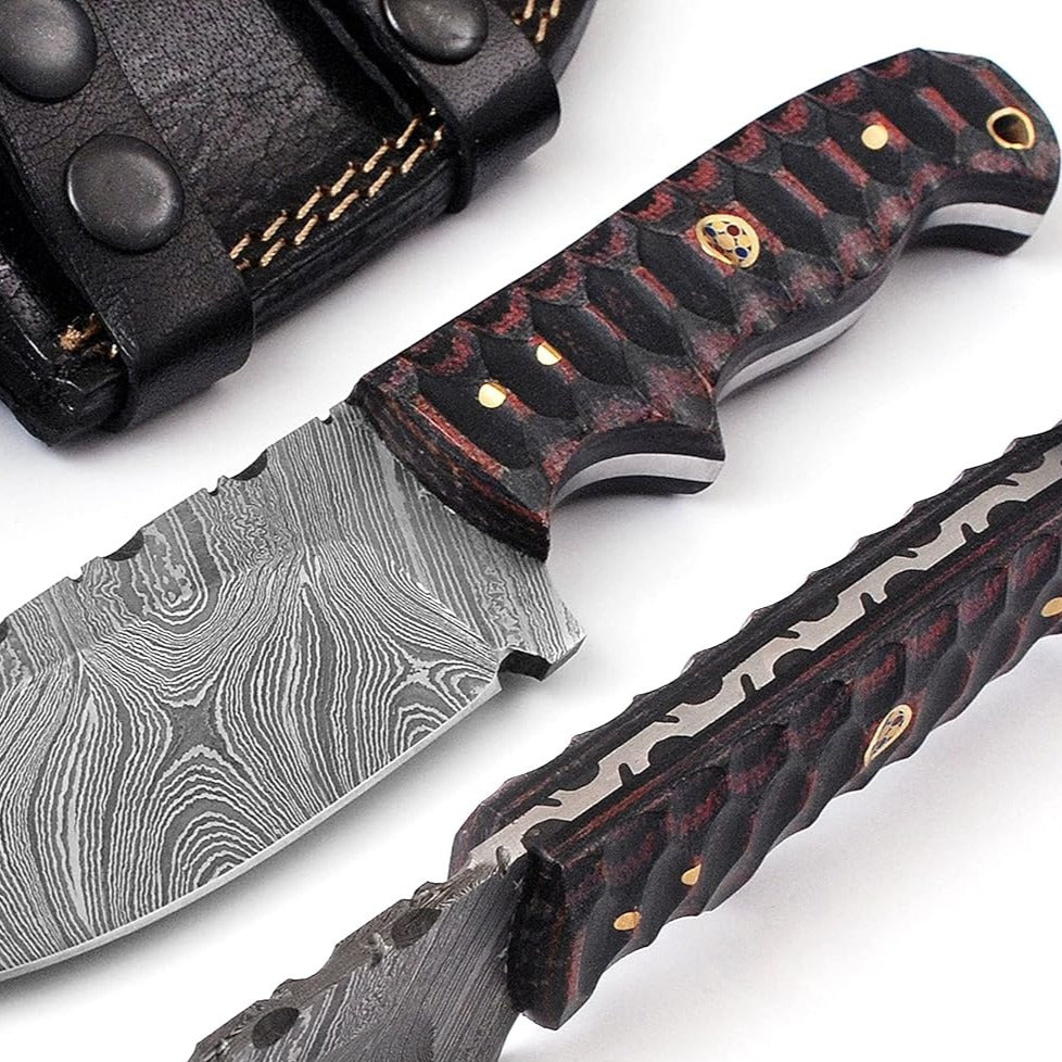  GOLDEN KNIVES Handmade 9 Inch Fixed Blade Damascus