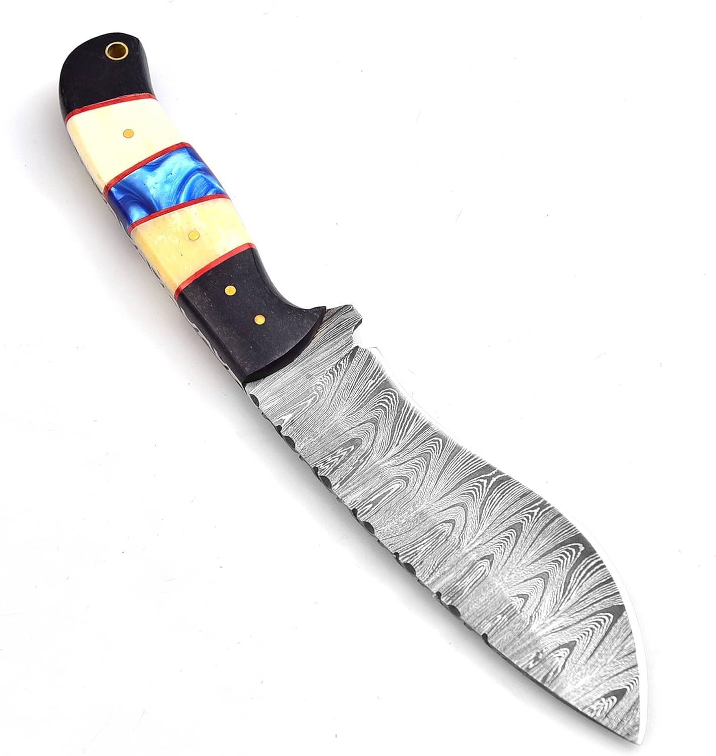 9.75 Inch Handmade Damascus Steel Fixed Blade Hunting knife with  Micarta, Razor and Camel Bone Handle