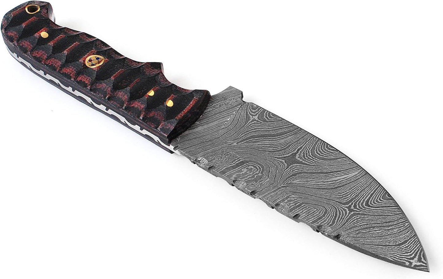 9 Inch Handmade Damascus Steel Fixed Blade Hunting knife with Micarta Handle