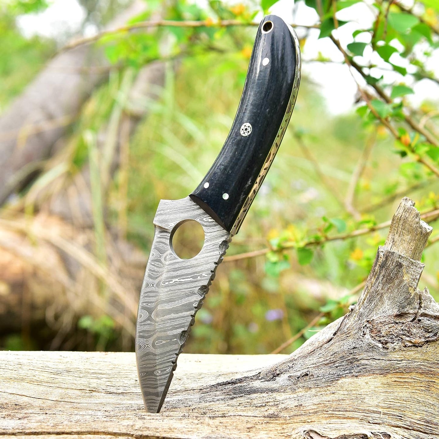 8.5 Inches Fixed Blade Bushcraft Knife with Micarta Handle