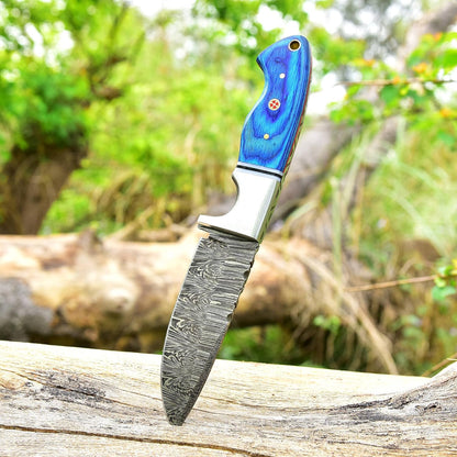 9 Inches Fixed Blade Bushcraft Knife with Pakka Wood Handle