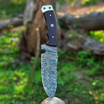 9 Inches Fixed Blade Bushcraft Knife with Buffalo Horn Handle