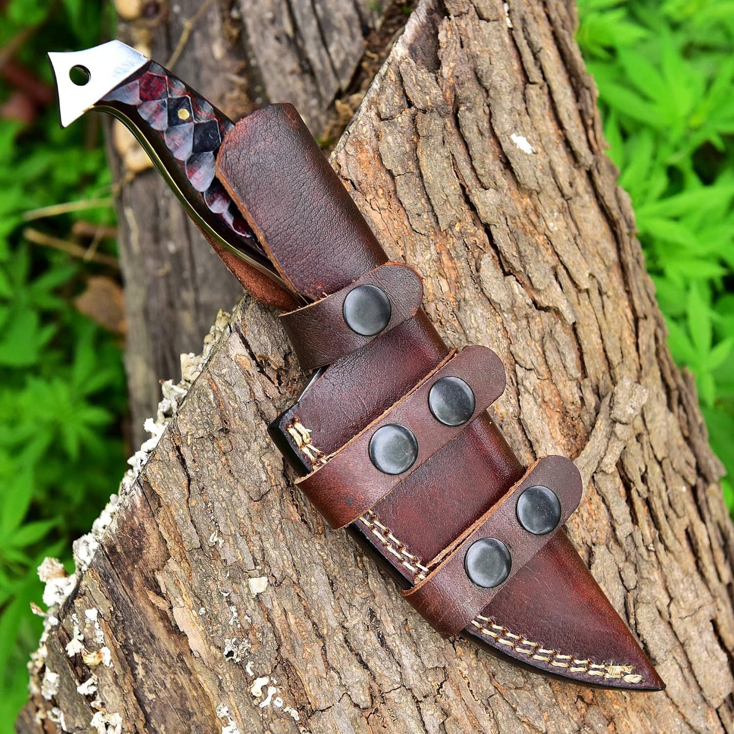 9.5 Inches Fixed Blade Bushcraft Knife with Micarta Handle