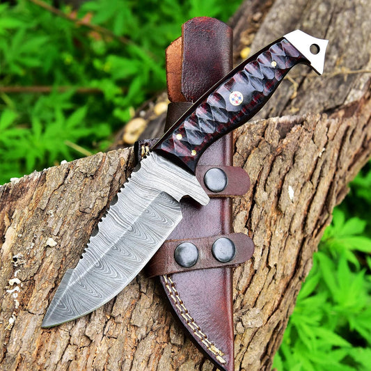 9.5 Inches Fixed Blade Bushcraft Knife with Micarta Handle