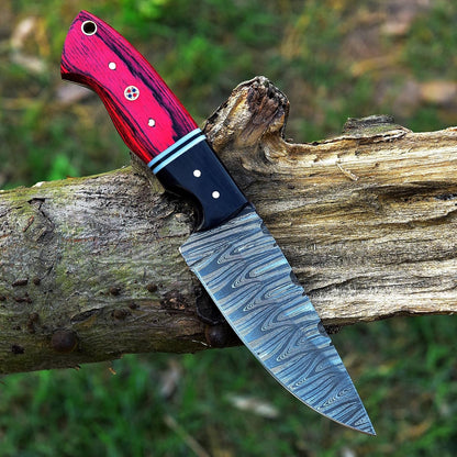 8.75 Inches Fixed Blade Bushcraft Knife with buffalo Horn & Pakka Wood Handle