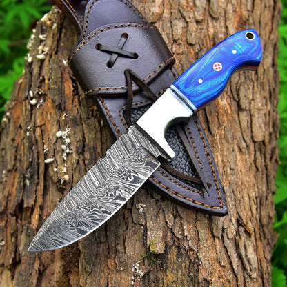 9 Inches Fixed Blade Bushcraft Knife with Pakka Wood Handle