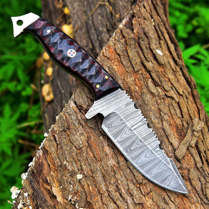 9.5 Inches Fixed Blade Bushcraft Knife with Micarta Handle